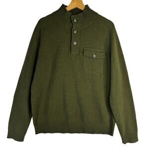 J.Crew Men’s Medium 100% Lambs Wool Mock Neck Ribbed Sweater size L